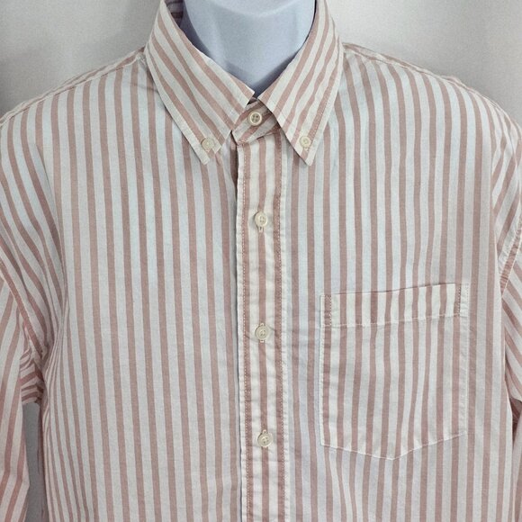 American Eagle Relaxed Fit Men's Pink Striped Button Down Shirt Size M - Picture 3 of 13